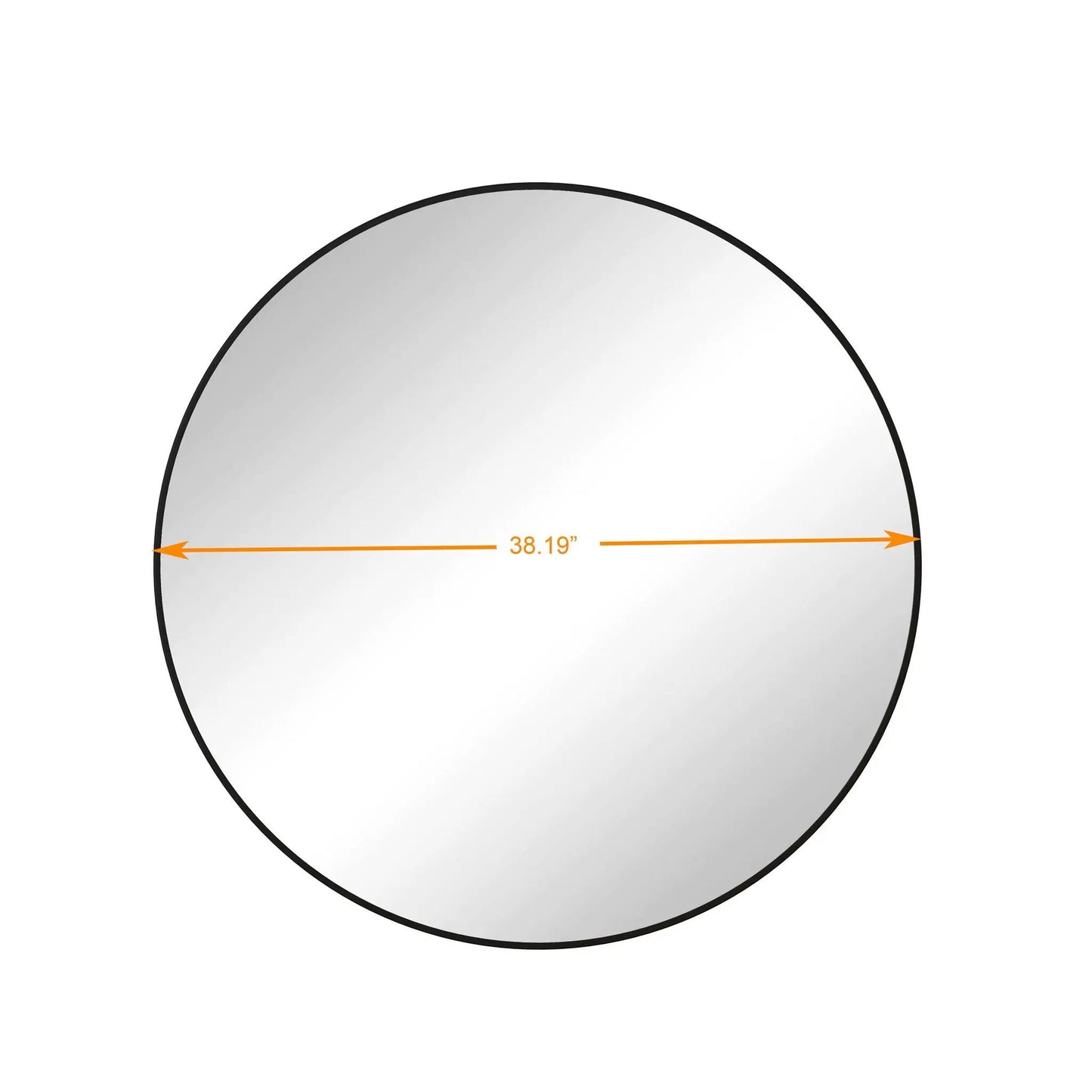 Round wall mirror with black metal frame, 38.19in diameter, Unique Piece Furniture on Tampa Home & Garden Store