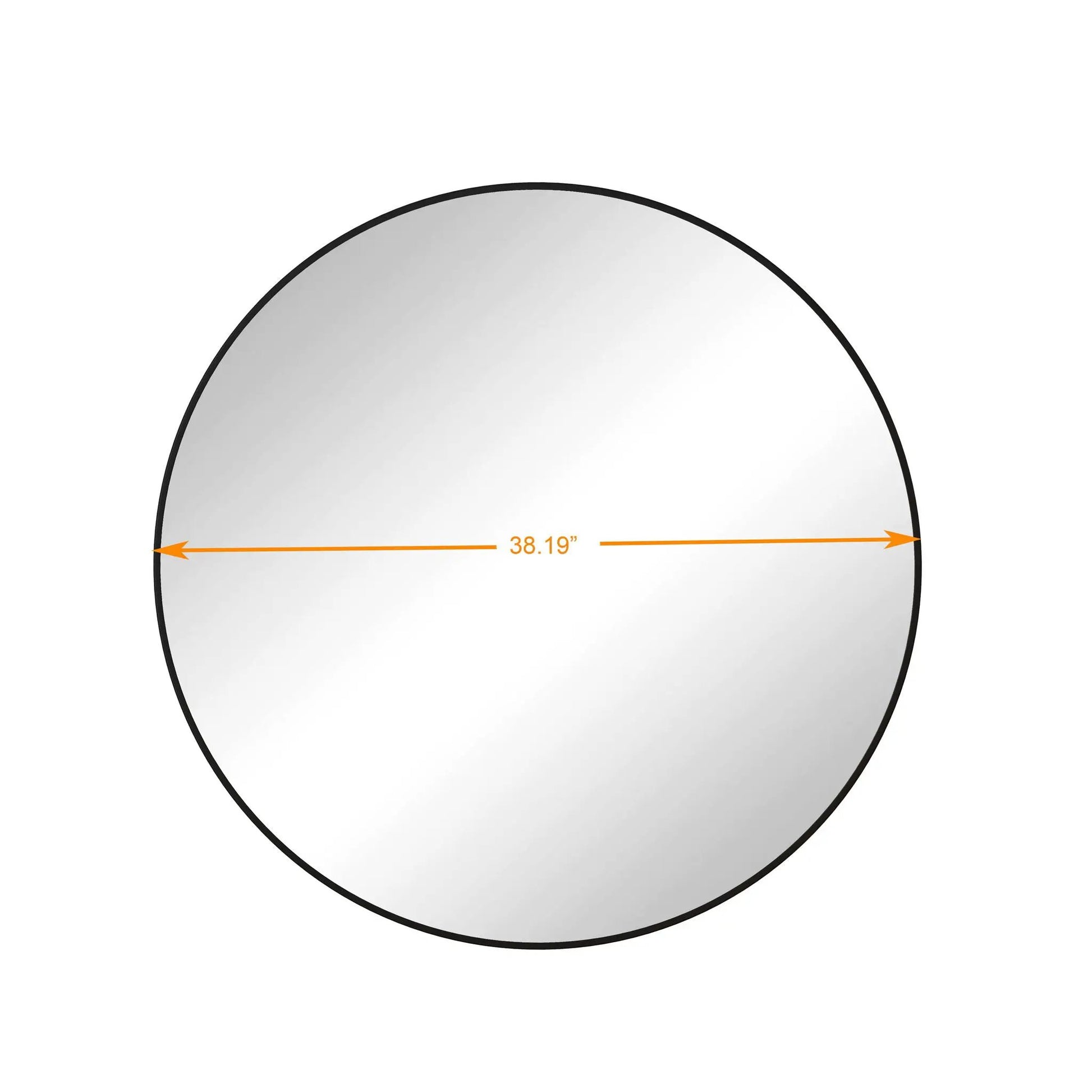 Round wall mirror with black metal frame, 38.19in diameter, Unique Piece Furniture on Tampa Home & Garden Store