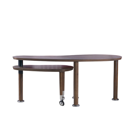 Rotatable walnut coffee table with 360° swivel, oval top and lower shelf walnut finish on Tampa Home & Garden Store