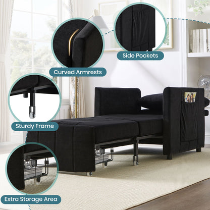 Convertible Sleeper Sofa and Storage Pockets