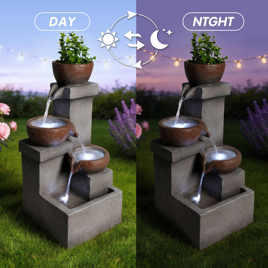 LED Outdoor Garden Waterfall Fountain and Lights