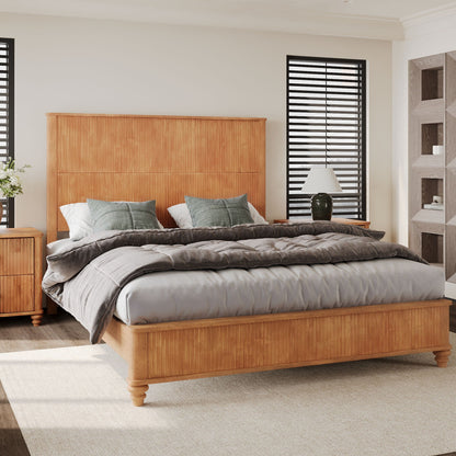 Solid Wood Platform Bed and the Tall Headboard