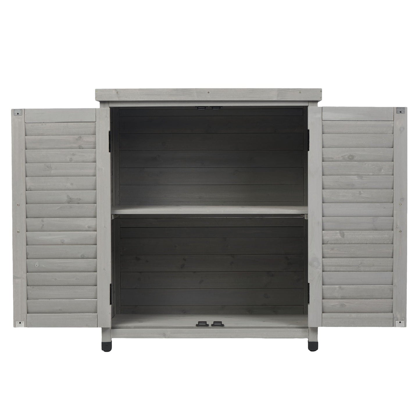 Outdoor Potting Bench With Metal Top and Cabinet