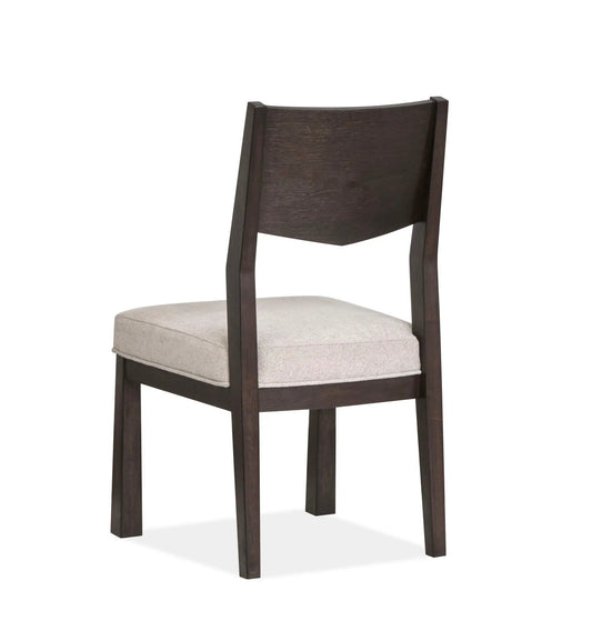 Tauren Upholstered Side Chair with Solid Back Coffee Bean finish beige seat set of 2 on Tampa Home & Garden Store