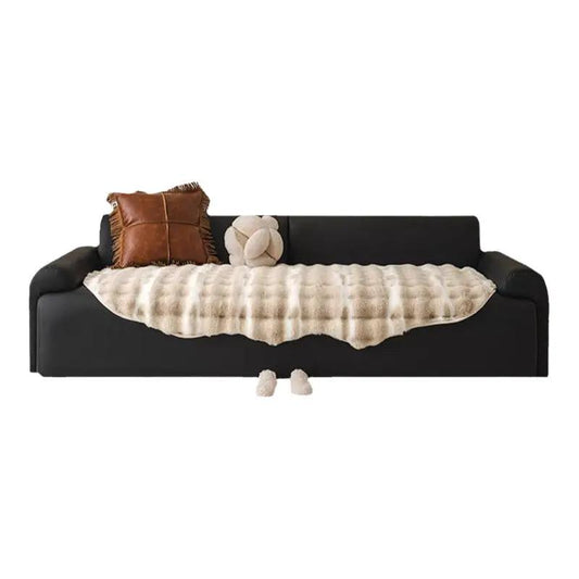 Autumn And Winter Thickening Irregular Sofa Cushion cream plush FLIPSTYLEZLLC on black sofa on Tampa Home & Garden Store