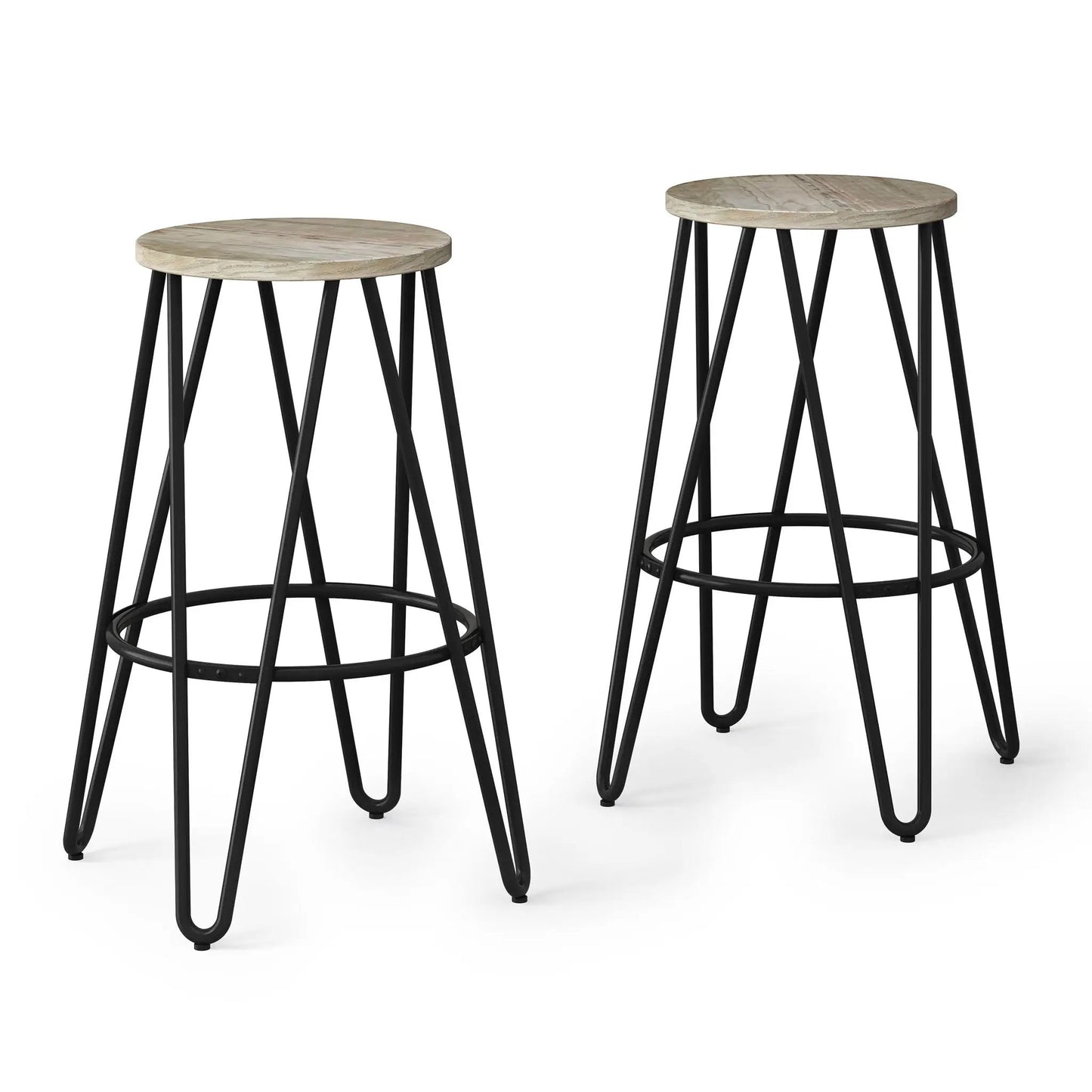 Simeon Multifunctional Metal Stool with Wood Seat