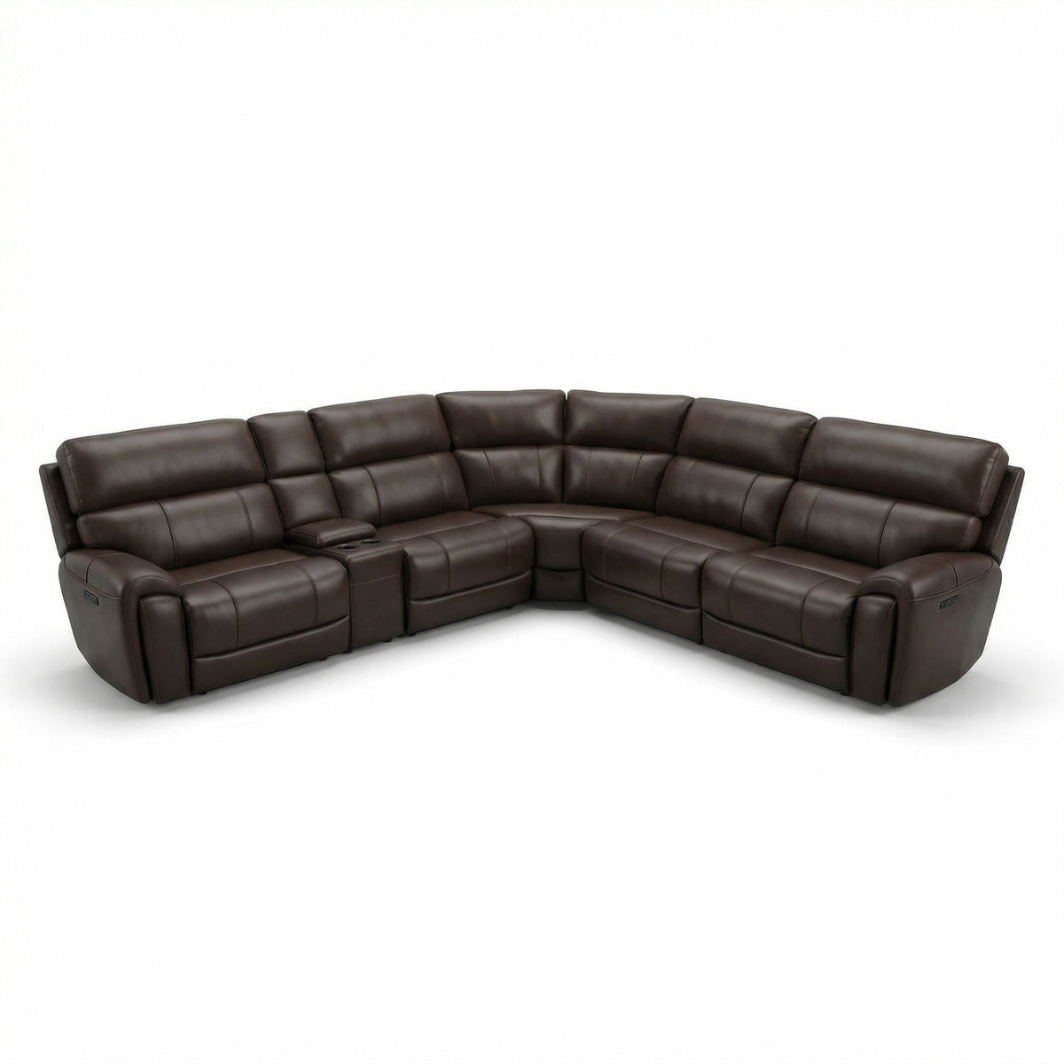 Brazil Power Reclining Chaise with adjustable headrest and footrest in dark brown leather on Tampa Home & Garden Store