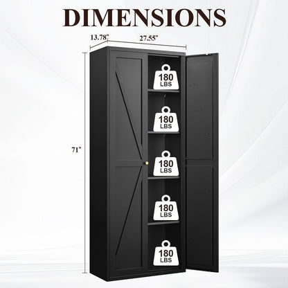 Adjustable 2-Door Storage Cabinet with adjustable shelves, black accent cabinet on Tampa Home & Garden Store