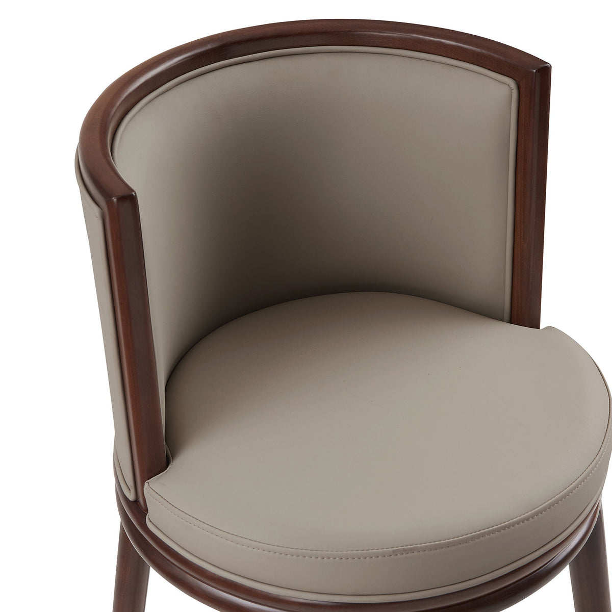 Evalyn counter stool beige faux-leather upholstery with dark wood frame HouseOfZazla on Tampa Home & Garden Store