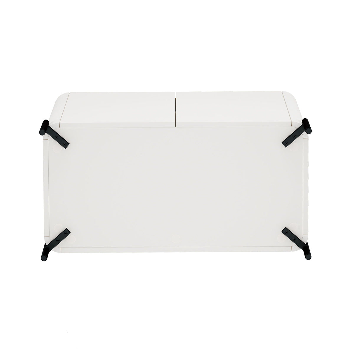 Abbey Accent Cabinet white finish with rounded edges and black hardware by HouseOfZazla on Tampa Home & Garden Store