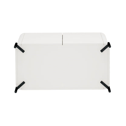 Abbey Accent Cabinet white finish with rounded edges and black hardware by HouseOfZazla on Tampa Home & Garden Store