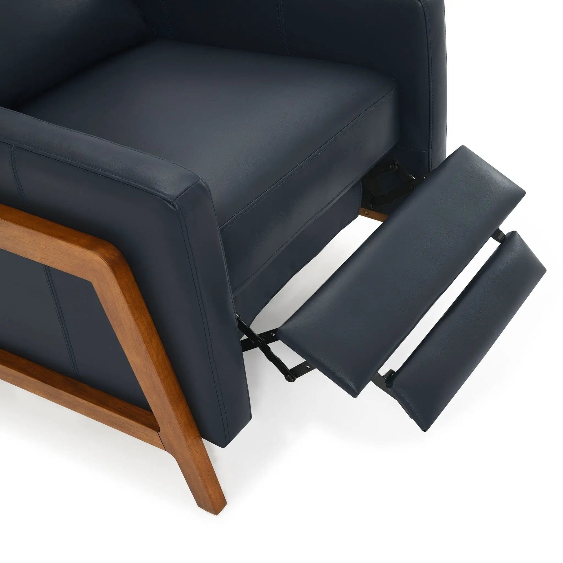 Richland push back recliner chair in dark blue leather with armrest by Unique Piece Furniture on Tampa Home & Garden Store
