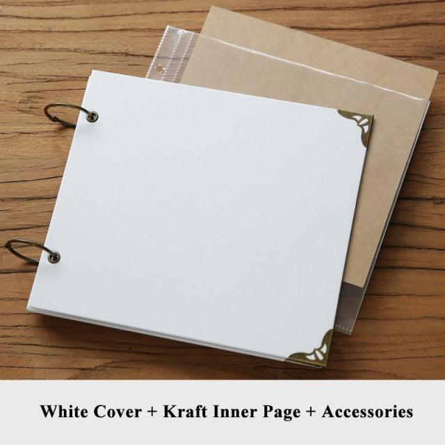 Stevvex 10-inch wedding photo album with white cover, kraft inner pages, two-ring binder on Tampa Home & Garden Store