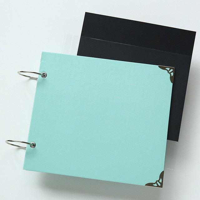 Stevvex 10-inch wedding photo album cover with metal rings beside a black slipcase 2-item set on Tampa Home & Garden Store