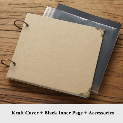 10-inch kraft cover photo album with black inner pages, two-ring binder and accessories on Tampa Home & Garden Store