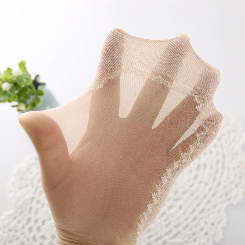 Stevvex nude sheer lace ankle sock, breathable lightweight fabric on Tampa Home & Garden Store