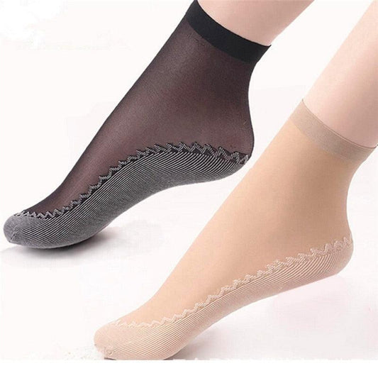 Stevvex ankle socks 2-pair black nude, sheer zigzag edge on Tampa Home & Garden Store
