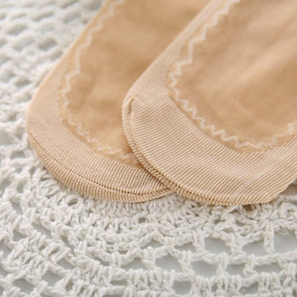 Beige women ankle socks with ribbed cuff and soft knit on Tampa Home & Garden Store