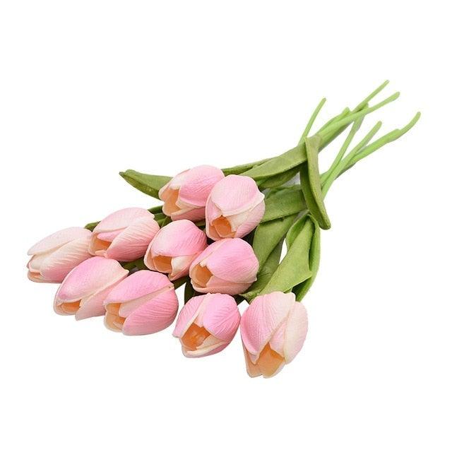 Calla lily artificial bouquet, 10Pcs pink real-touch Stevvex wedding decor on Tampa Home & Garden Store