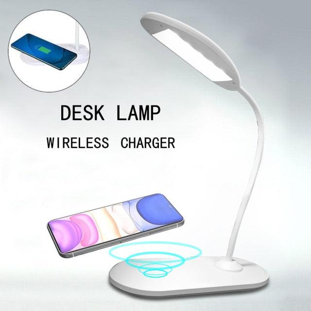 10W LED Desk Lamp by Stevvex with wireless charger, USB port, foldable design white on Tampa Home & Garden Store