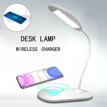 10W LED Desk Lamp by Stevvex with wireless charger, USB port, foldable design white on Tampa Home & Garden Store