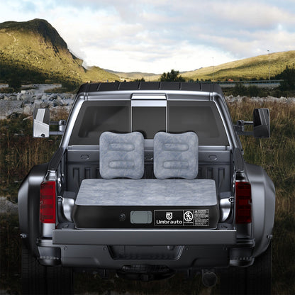 Umbrauto 5.5-6.5 ft square truck bed air mattress, gray with two headrests in pickup bed on Tampa Home & Garden Store