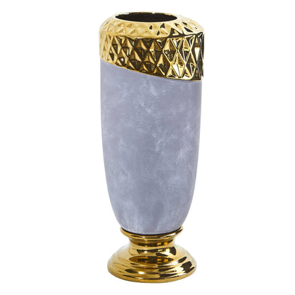 11.5” Regal Stone Vase with Gold Accents - Tampa Home & Garden Store