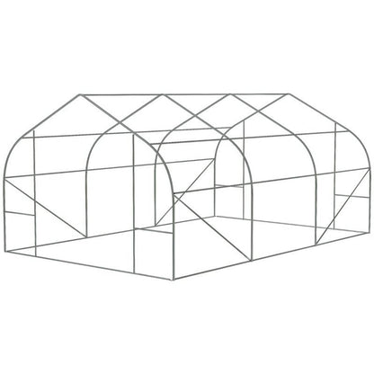 11.5 ft x 9.8 ft. Greenhouse with Green PE Cover and Heavy Duty Steel Frame - Tampa Home & Garden Store