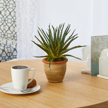 11” Aloe Artificial Plant in Ceramic Planter - Tampa Home & Garden Store