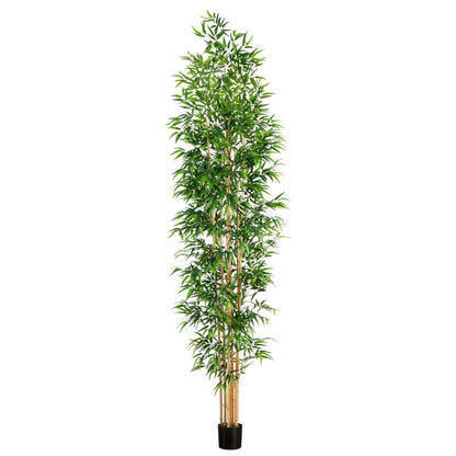 11’ Artificial Bamboo Tree with Real Bamboo Trunks - Tampa Home & Garden Store