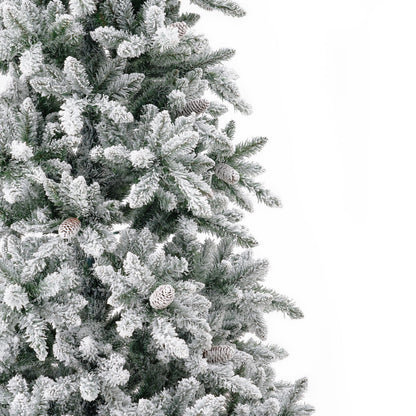 11’ Flocked Livingston Fir Artificial Christmas Tree with Pine Cones, 950 Clear Warm LED Lights and 3016 Bendable Branches - Tampa Home & Garden Store