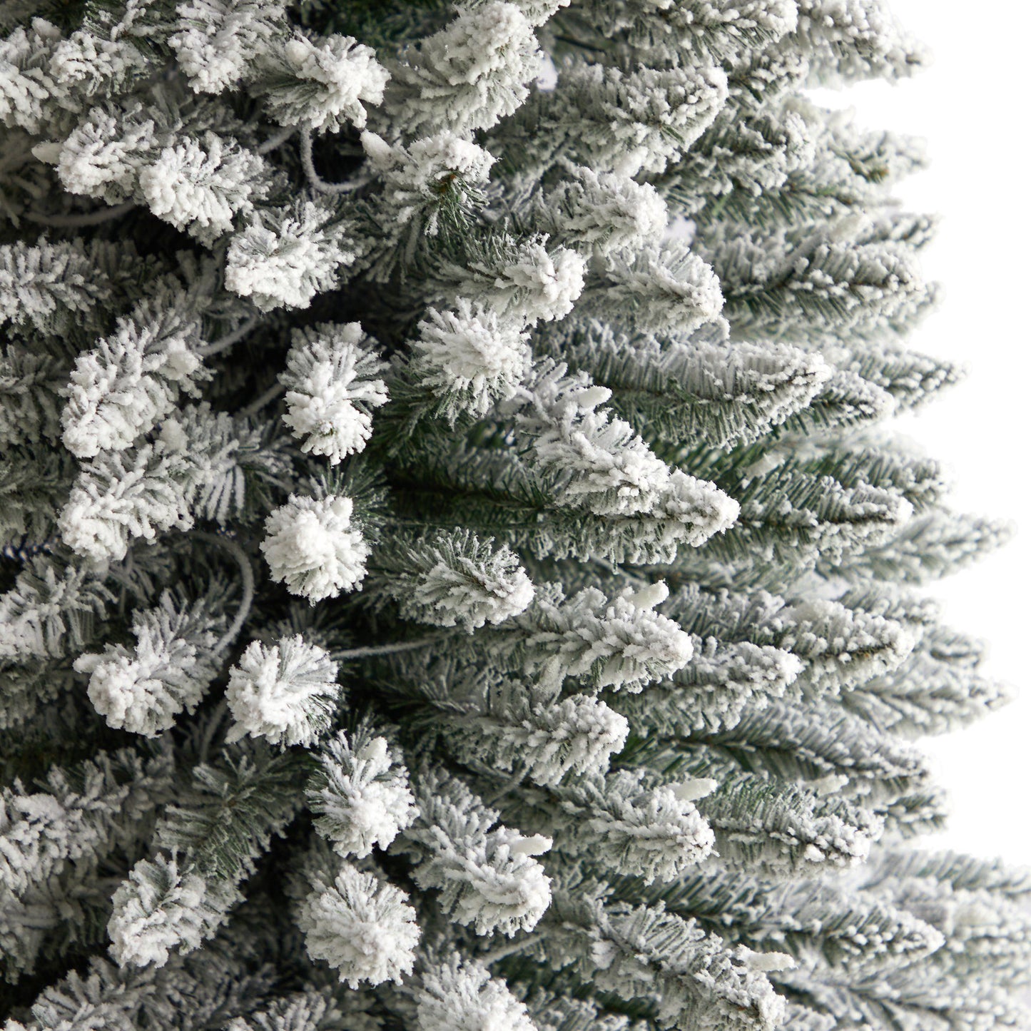 11’ Flocked Pencil Artificial Christmas Tree with 850 Clear Lights and 1435 Bendable Branches - Tampa Home & Garden Store