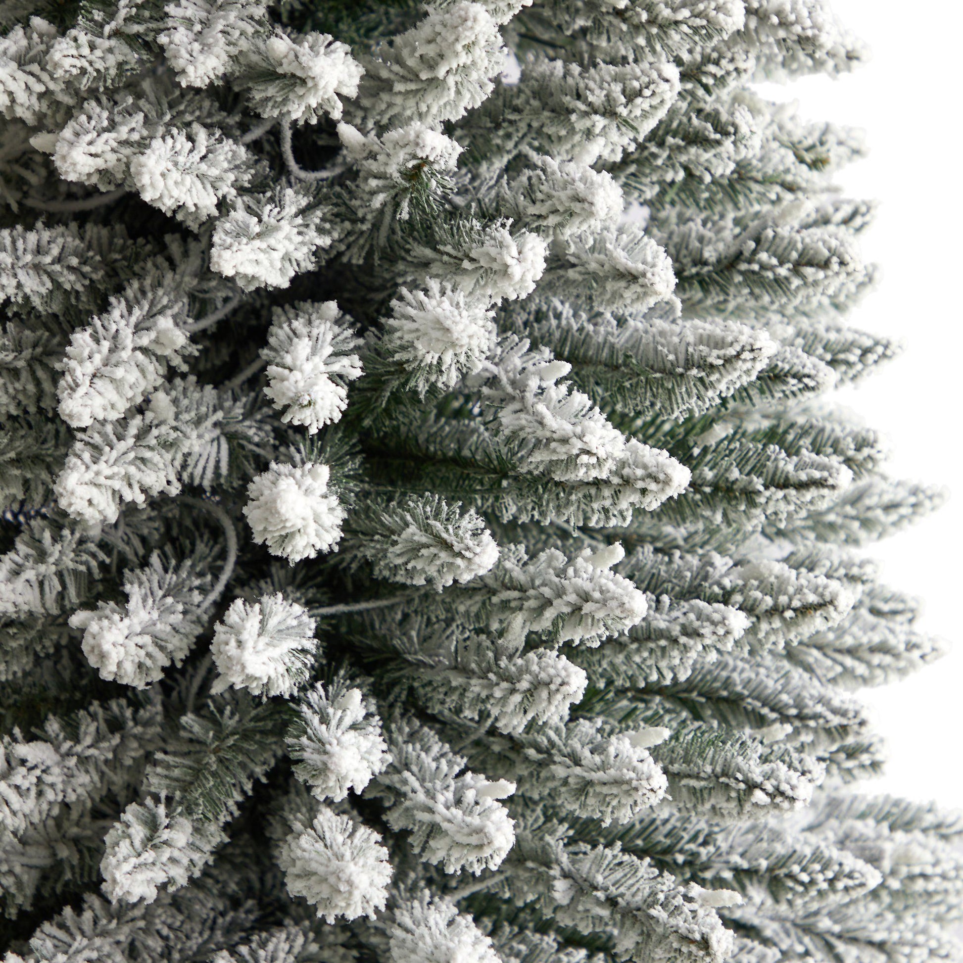 11’ Flocked Pencil Artificial Christmas Tree with 850 Clear Lights and 1435 Bendable Branches - Tampa Home & Garden Store