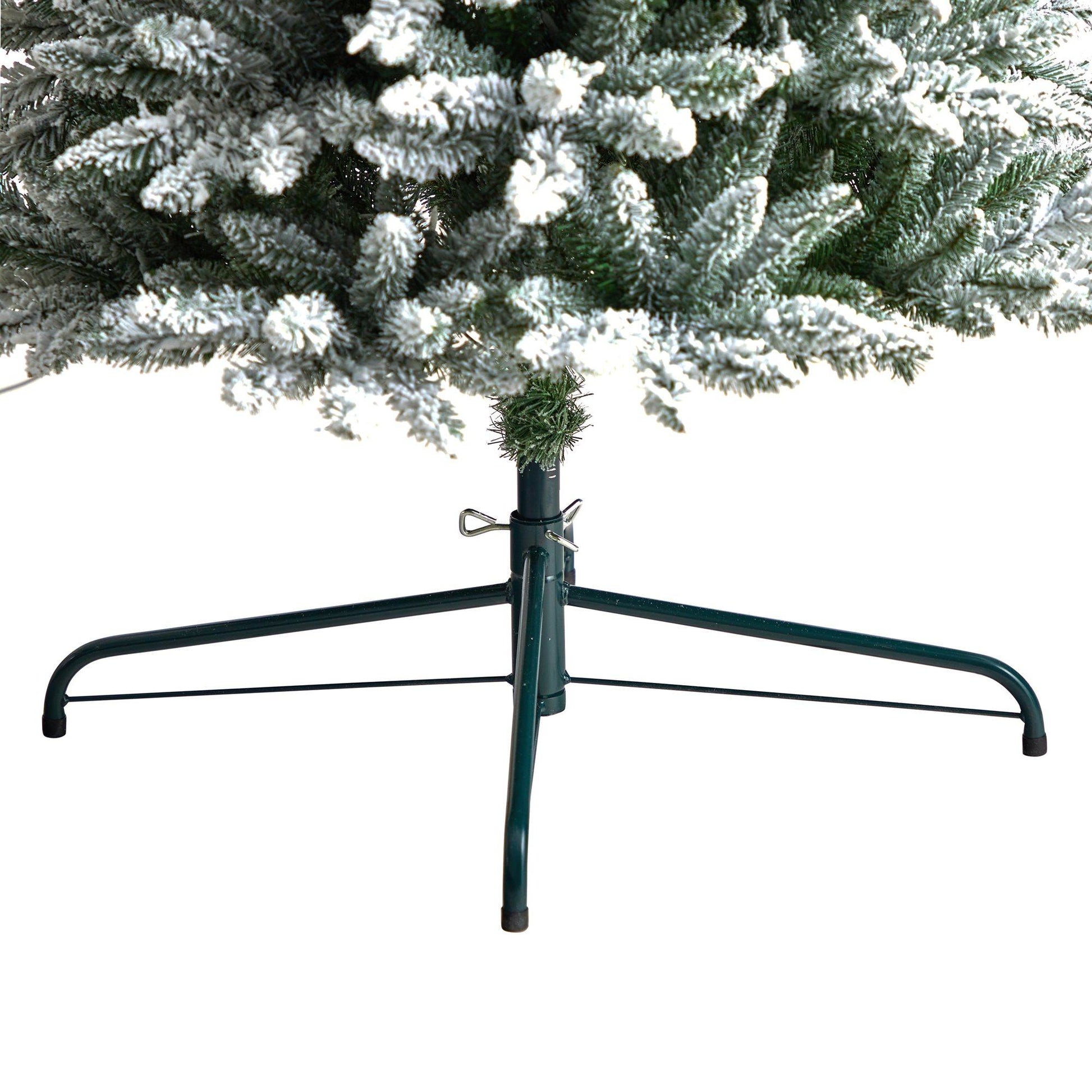11’ Flocked Pencil Artificial Christmas Tree with 850 Clear Lights and 1435 Bendable Branches - Tampa Home & Garden Store