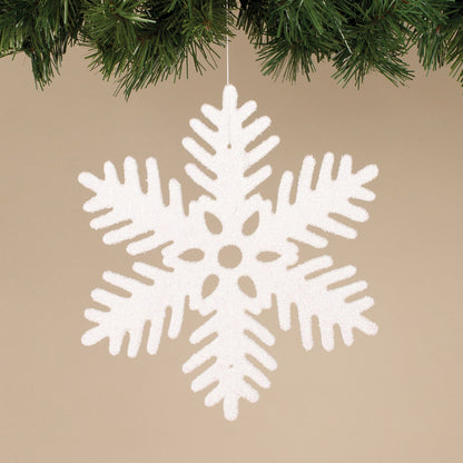 11" Glittered White Snowflake - Tampa Home & Garden Store