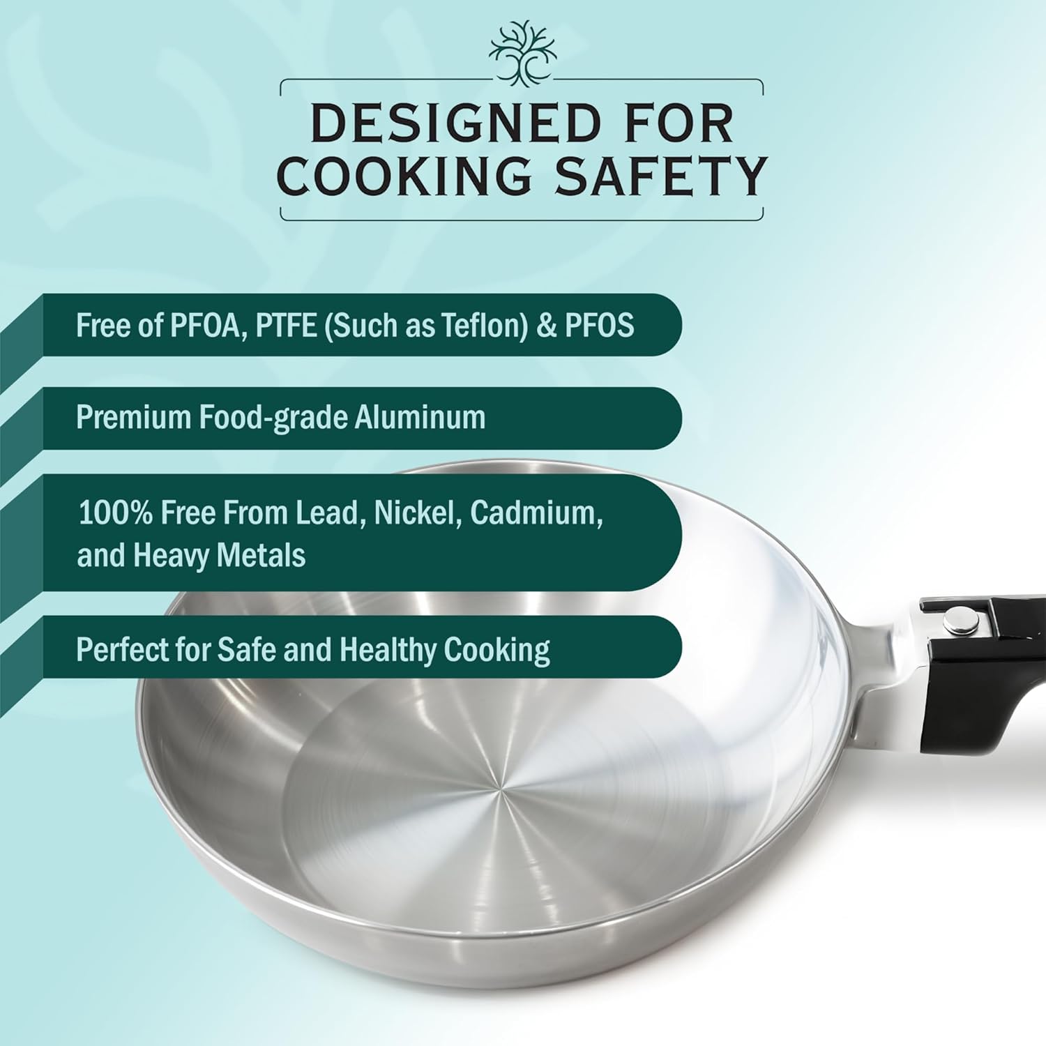 11-Inch Chef Skillet – Quick & Even Heat Distribution – Lightweight Cast Aluminum Frying Pan - Tampa Home & Garden Store