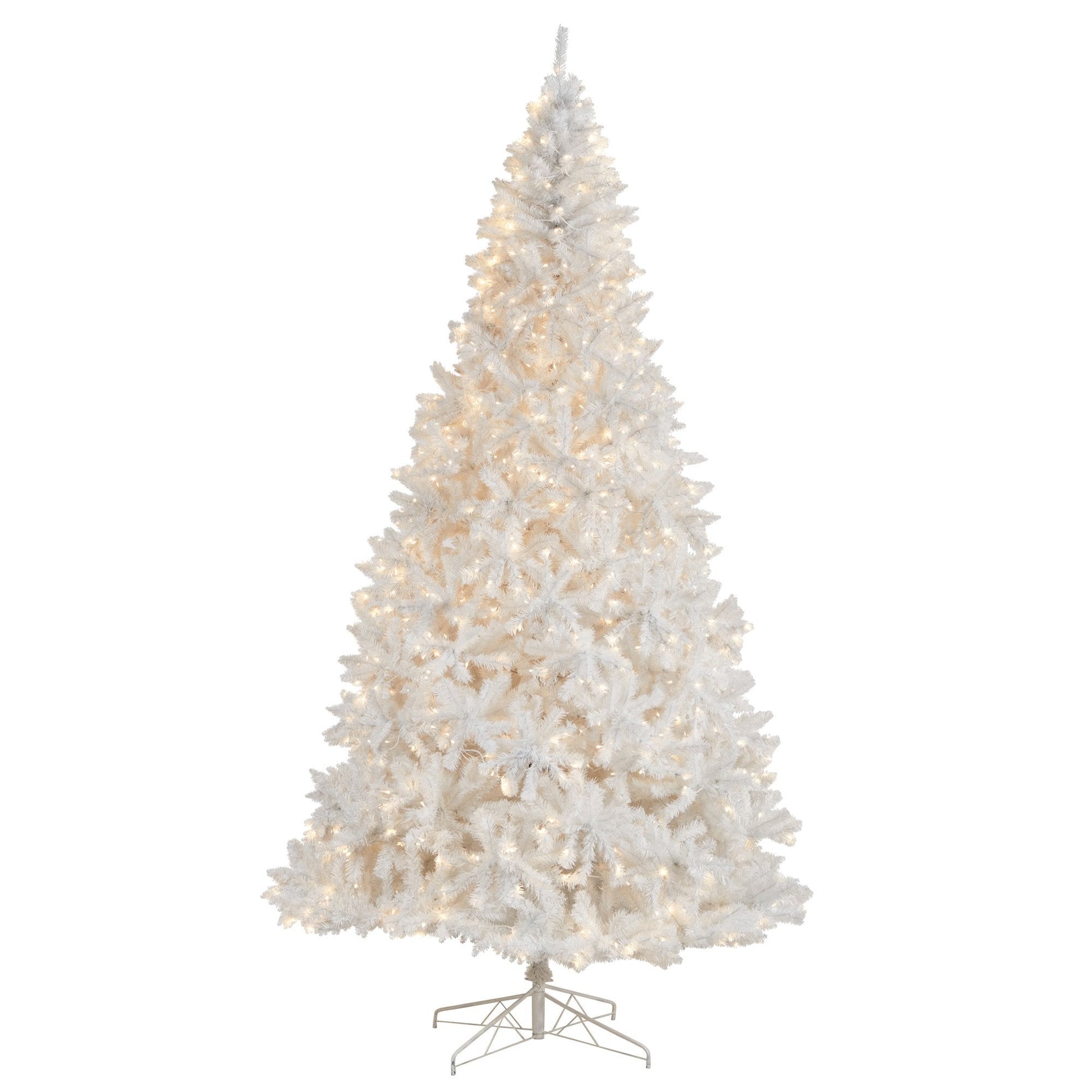 11' White Artificial Christmas Tree with 2720 Bendable Branches and 1000 LED Lights - Tampa Home & Garden Store