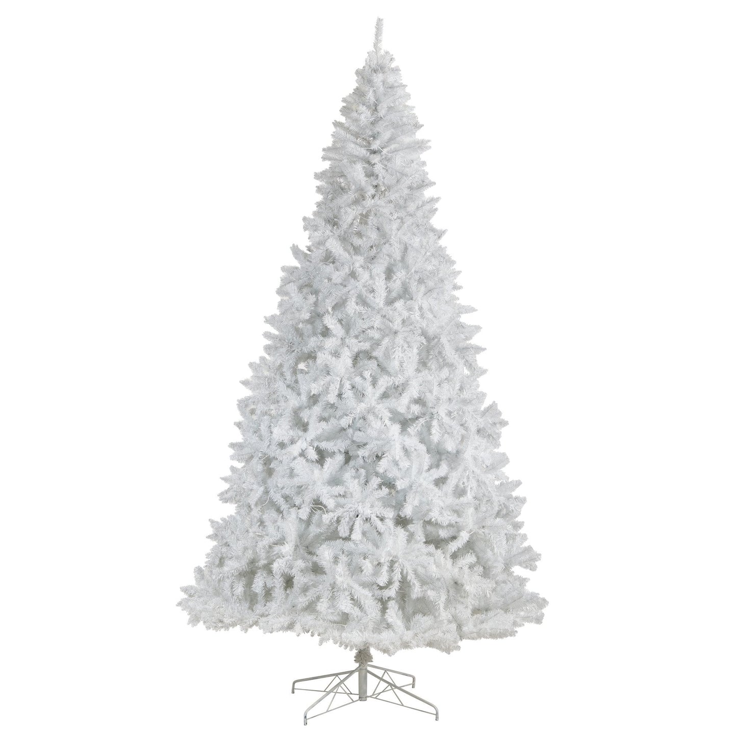 11' White Artificial Christmas Tree with 2720 Bendable Branches and 1000 LED Lights - Tampa Home & Garden Store