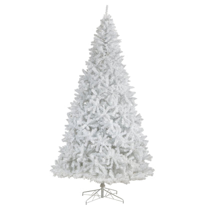 11' White Artificial Christmas Tree with 2720 Bendable Branches and 1000 LED Lights - Tampa Home & Garden Store