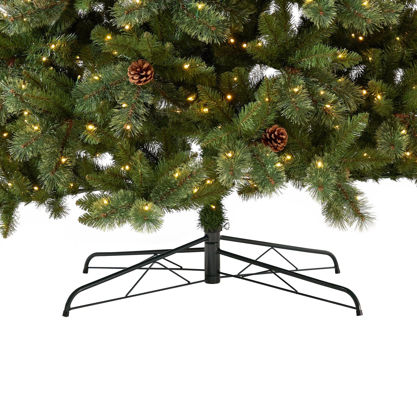 11’ White Mountain Pine Artificial Christmas Tree with 1050 Clear LED Lights, Pine Cones and 2395 Bendable Branches - Tampa Home & Garden Store