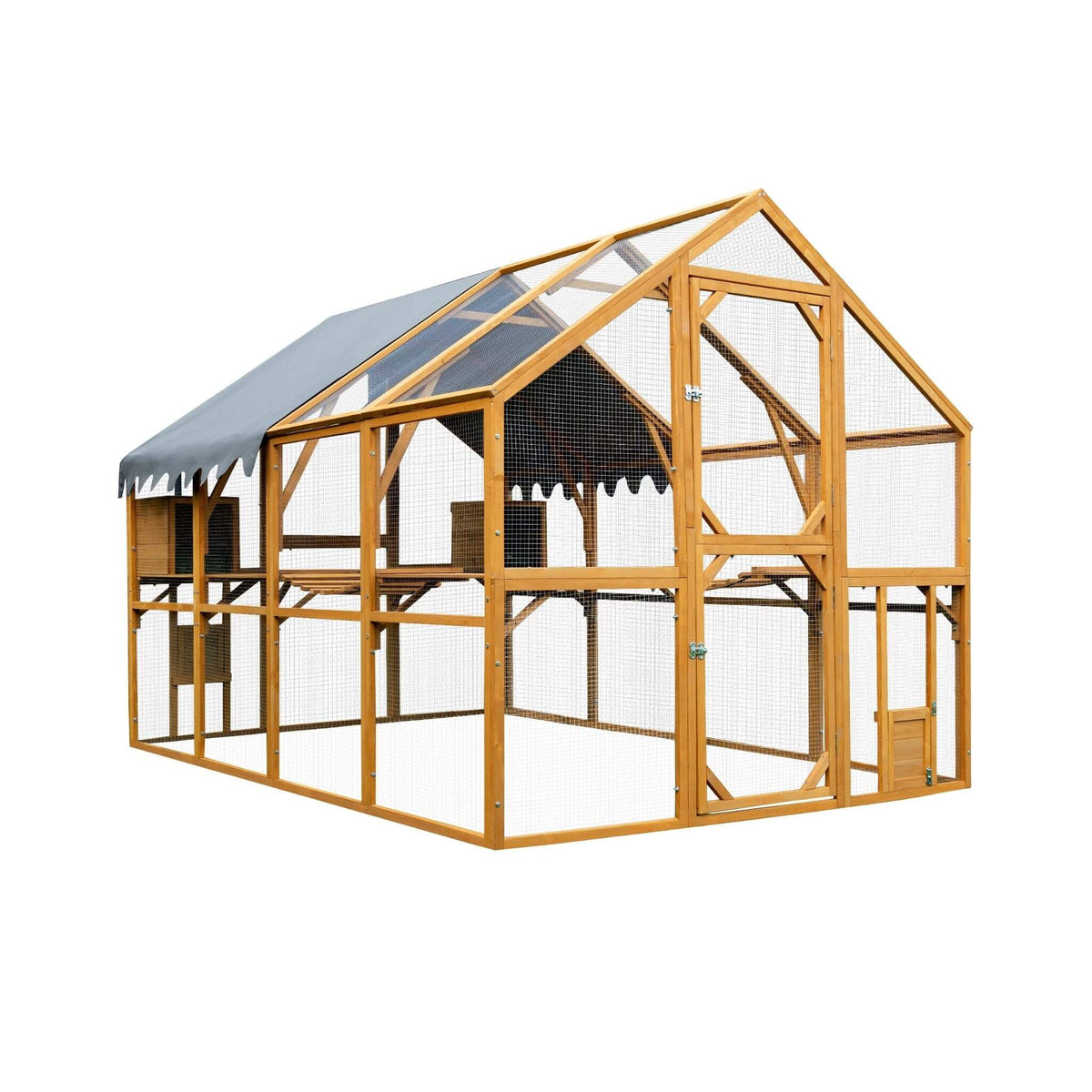 110-inch outdoor kitten playpen chicken coop with waterproof cover and wooden frame on Tampa Home & Garden Store