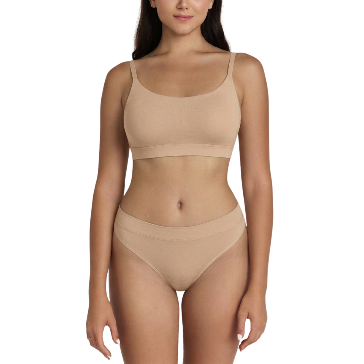 Scoop Bralette and matching nude briefs in organic cotton by Net Positive, 2-piece set on Tampa Home & Garden Store