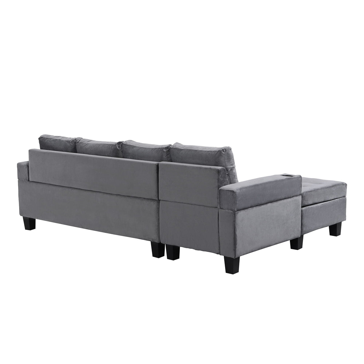 Modern Sectional Sofa Set with L-shaped chaise and storage in gray fabric HouseOfZazla on Tampa Home & Garden Store