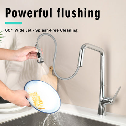 HouseOfZazla kitchen faucet with 3-function 360 sprayer and touch switch chrome on Tampa Home & Garden Store