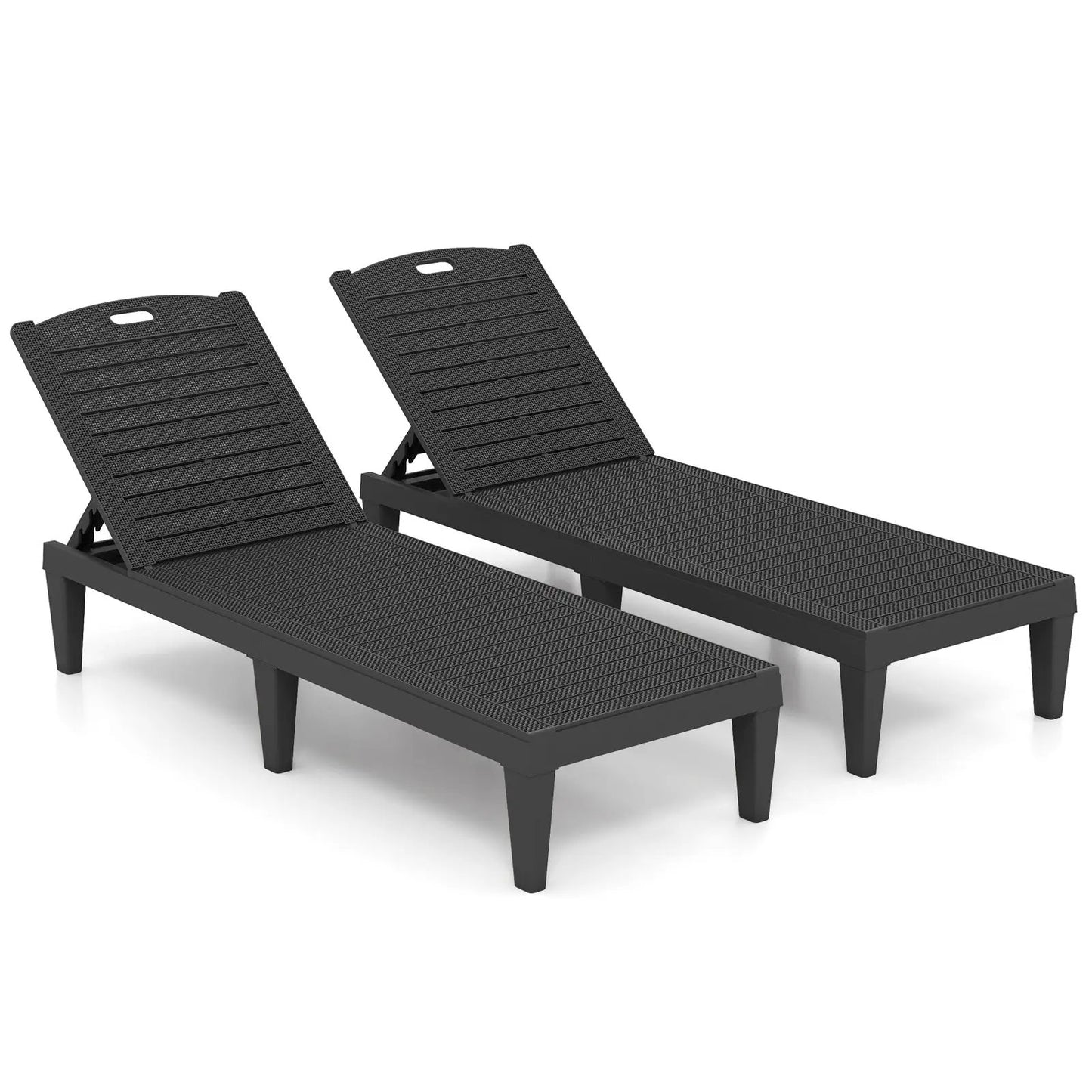 Outdoor PP Chaise Lounge Chairs Set of 2