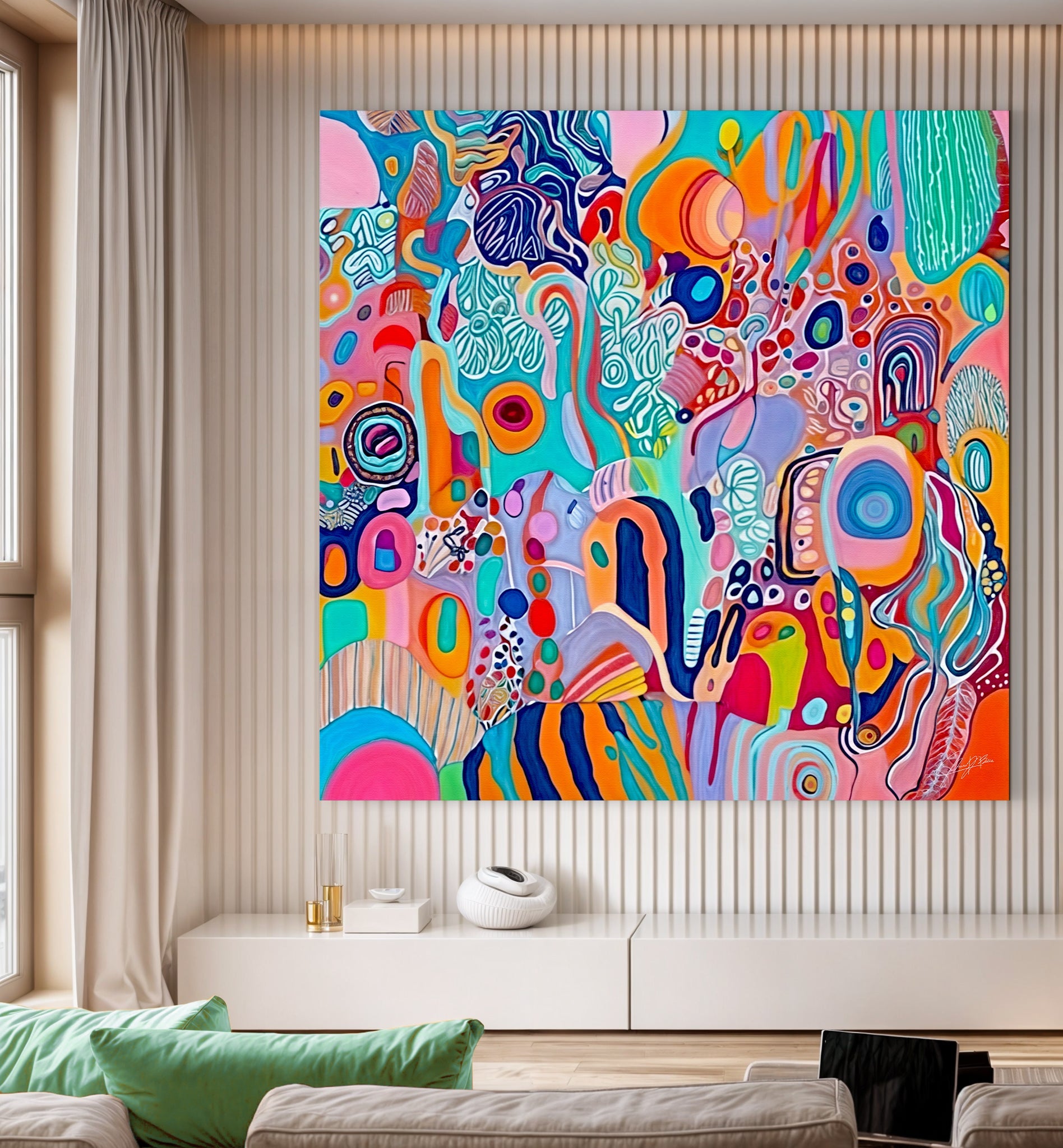 Canvas Print Kaleidoscopic Voyage III by Tailored Canvases, vibrant abstract artwork on Tampa Home & Garden Store