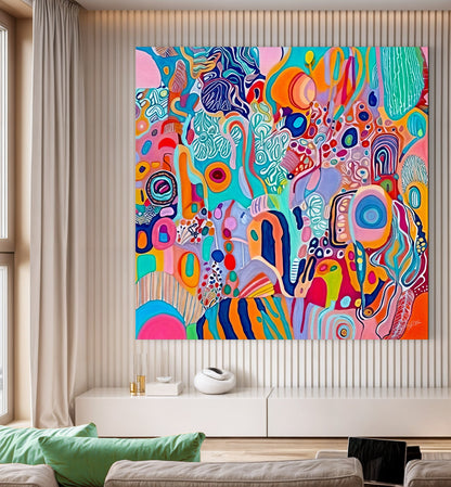 Canvas Print Kaleidoscopic Voyage III by Tailored Canvases, vibrant abstract artwork on Tampa Home & Garden Store