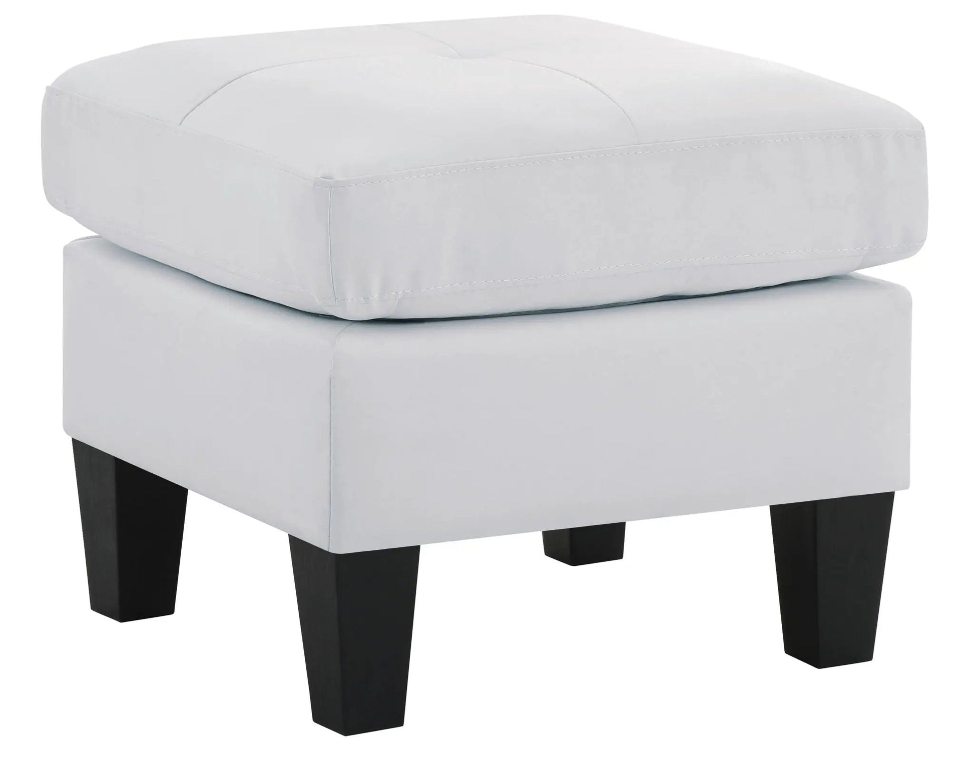 Casual Upholstered Ottoman in light gray fabric with dark wood legs by Unique Piece Furniture on Tampa Home & Garden Store