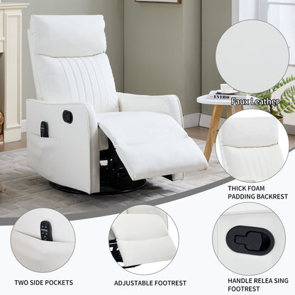White faux leather massage recliner chair from HouseOfZazla with foam backrest on Tampa Home & Garden Store