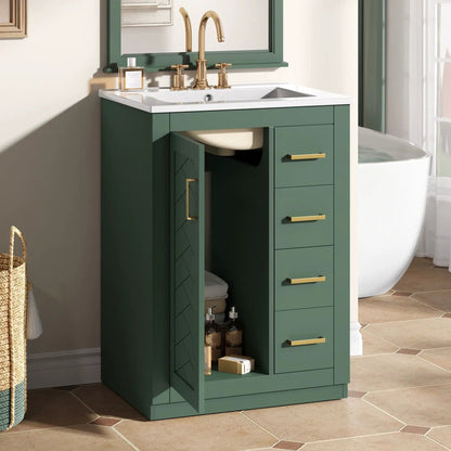 Modern Bathroom Vanity With 1 Door and 3 Drawers